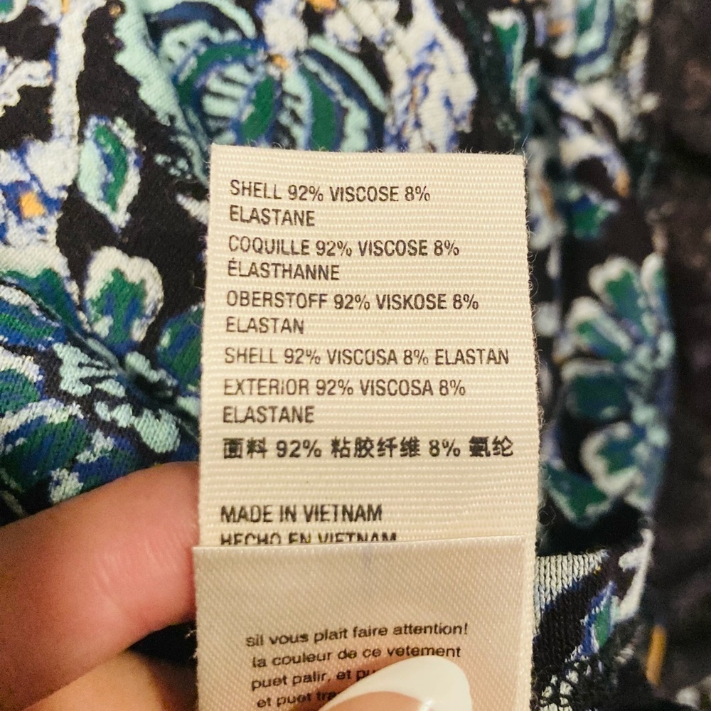 Free People NWT “Olivia” blue and green floral  print swingy tunic mini dress. M - Picture 8 of 8